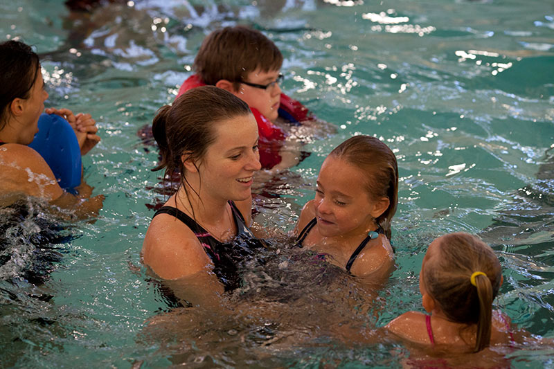 Swimming lessons at the Acadia pool