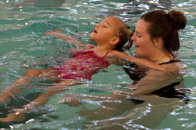 Swimming lessons at the Acadia pool